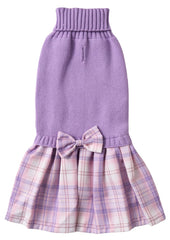 Lanyarco purple knitted dog sweater dress showcases cozy warmth for daily wear.