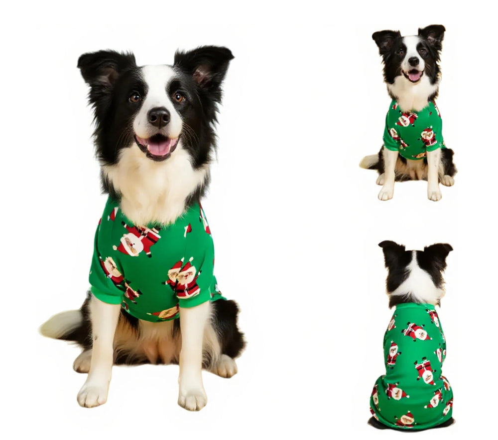 Lanyarco Santa Claus dog pajamas comfy-fit design supports active dogs