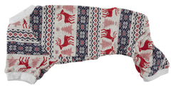 Lanyarco Xmas grey red dog pajamas back view showcasing comfortable fit