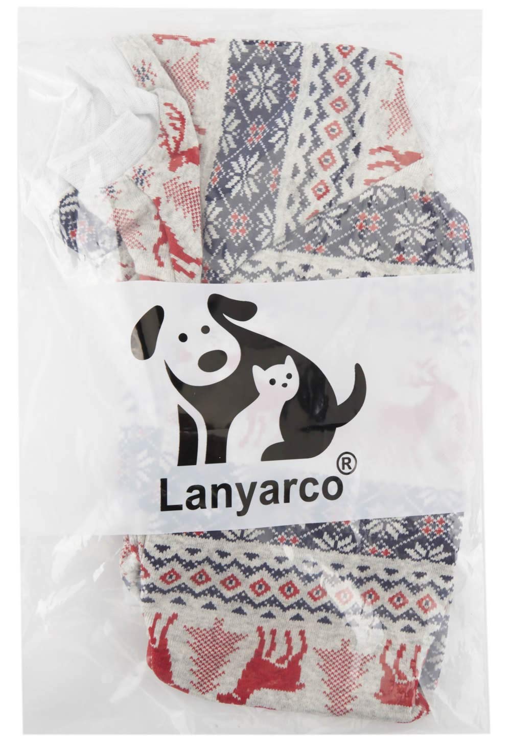 Lanyarco Xmas grey red dog pajamas packaged set ready to gift