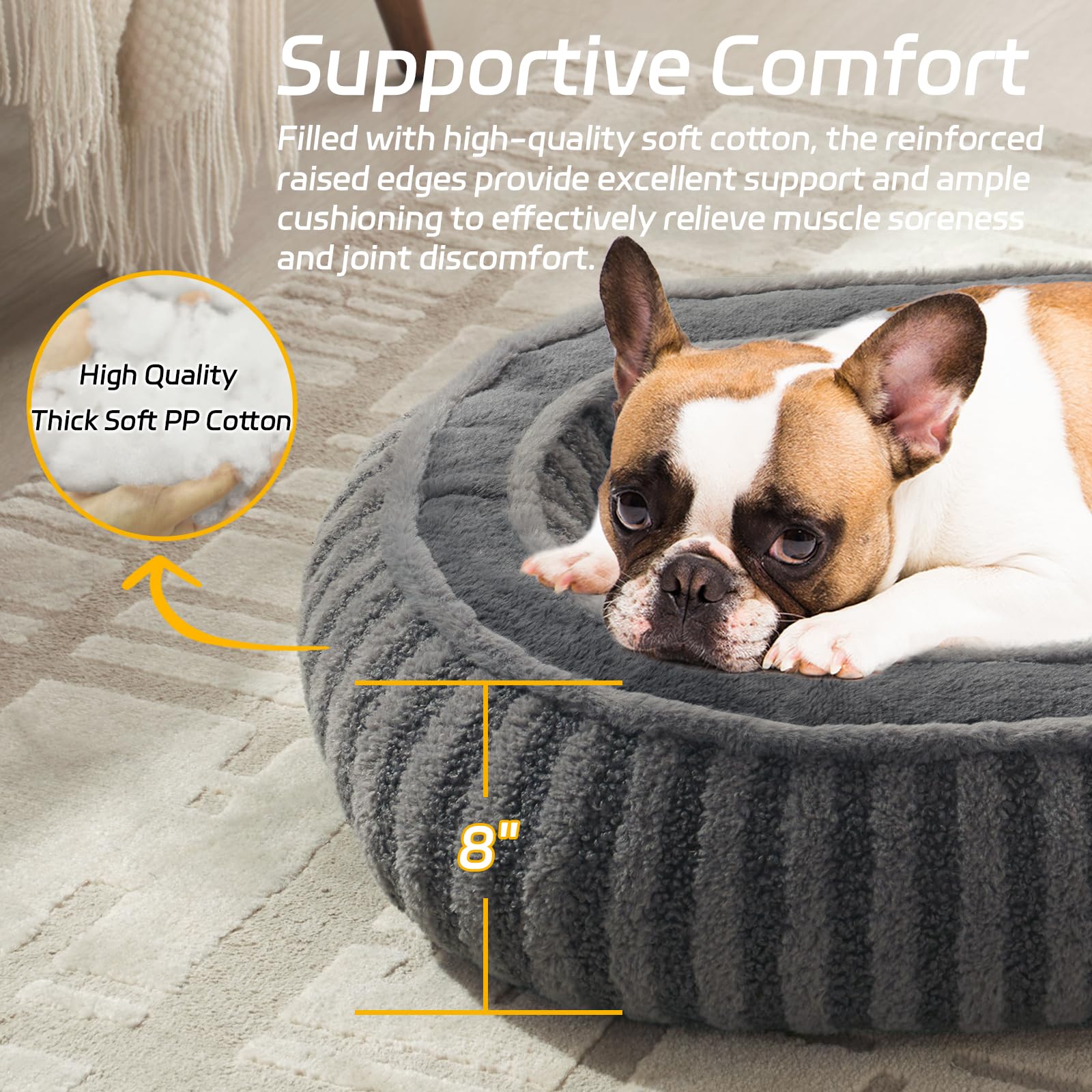 Laojin Balhen dog bed medium grey anti-slip bottom keeps pets safe