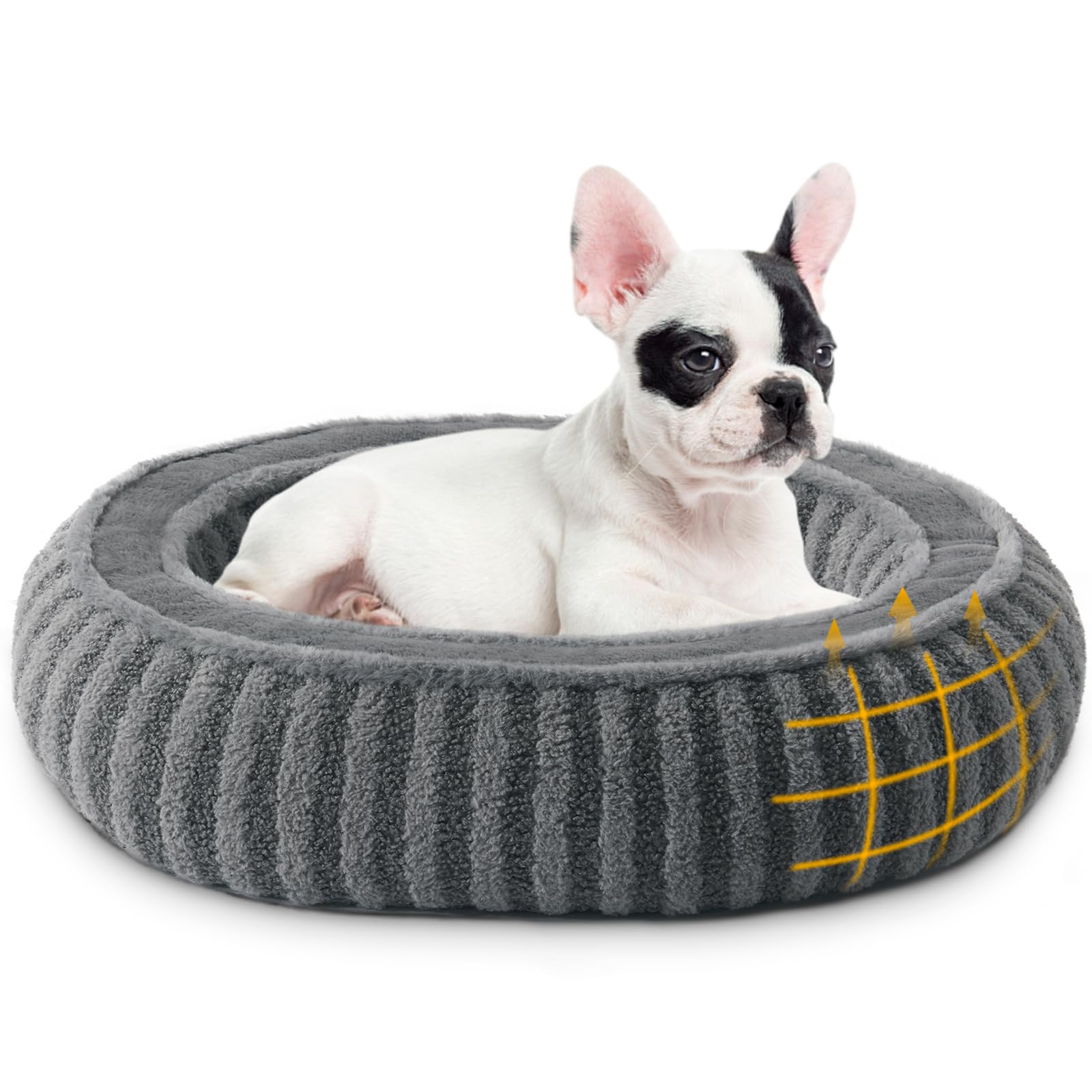 Laojin Balhen dog bed medium grey dimension chart highlights 25-inch outer size