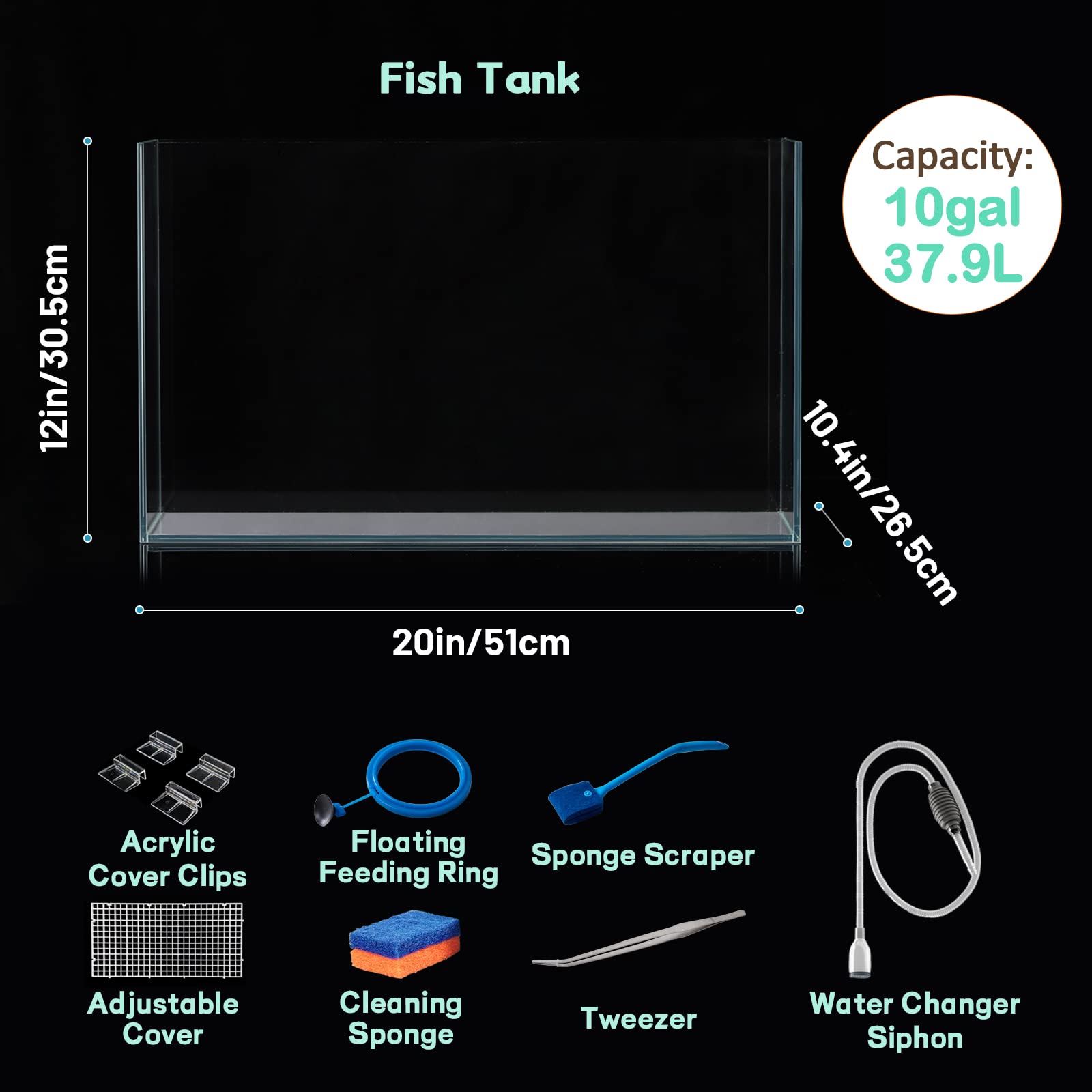 LAQUAL feeding ring and cleaning tools enable easy feeding and tank upkeep