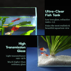 LAQUAL low-iron glass tank, high transparency for bright displays