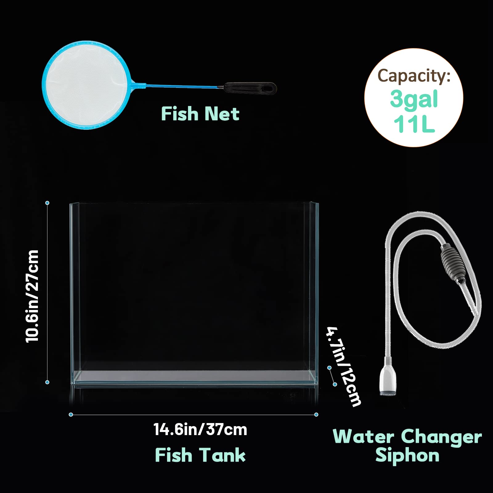 LAQUAL packaged aquarium set with tools ready for setup
