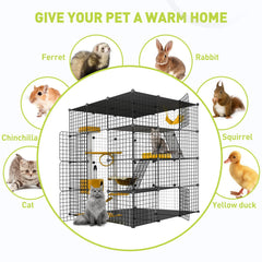 Large Cat Cage assembly parts show modular setup options