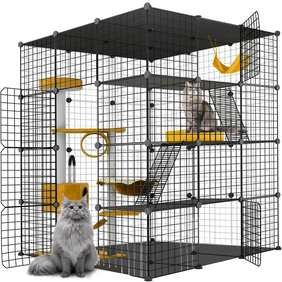 Large Cat Cage front view shows spacious interior for 1-4 cats