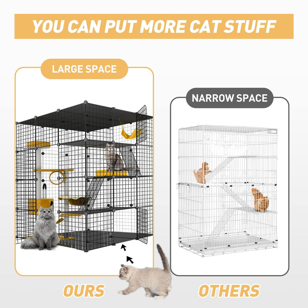 Large Cat Cage in living room fits spacious living area