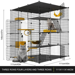 Large Cat Cage side view highlights sturdy metal wire construction