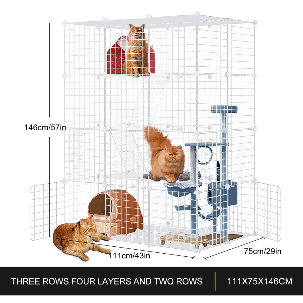 Large Cat Cage with three doors enables easy access for cats.