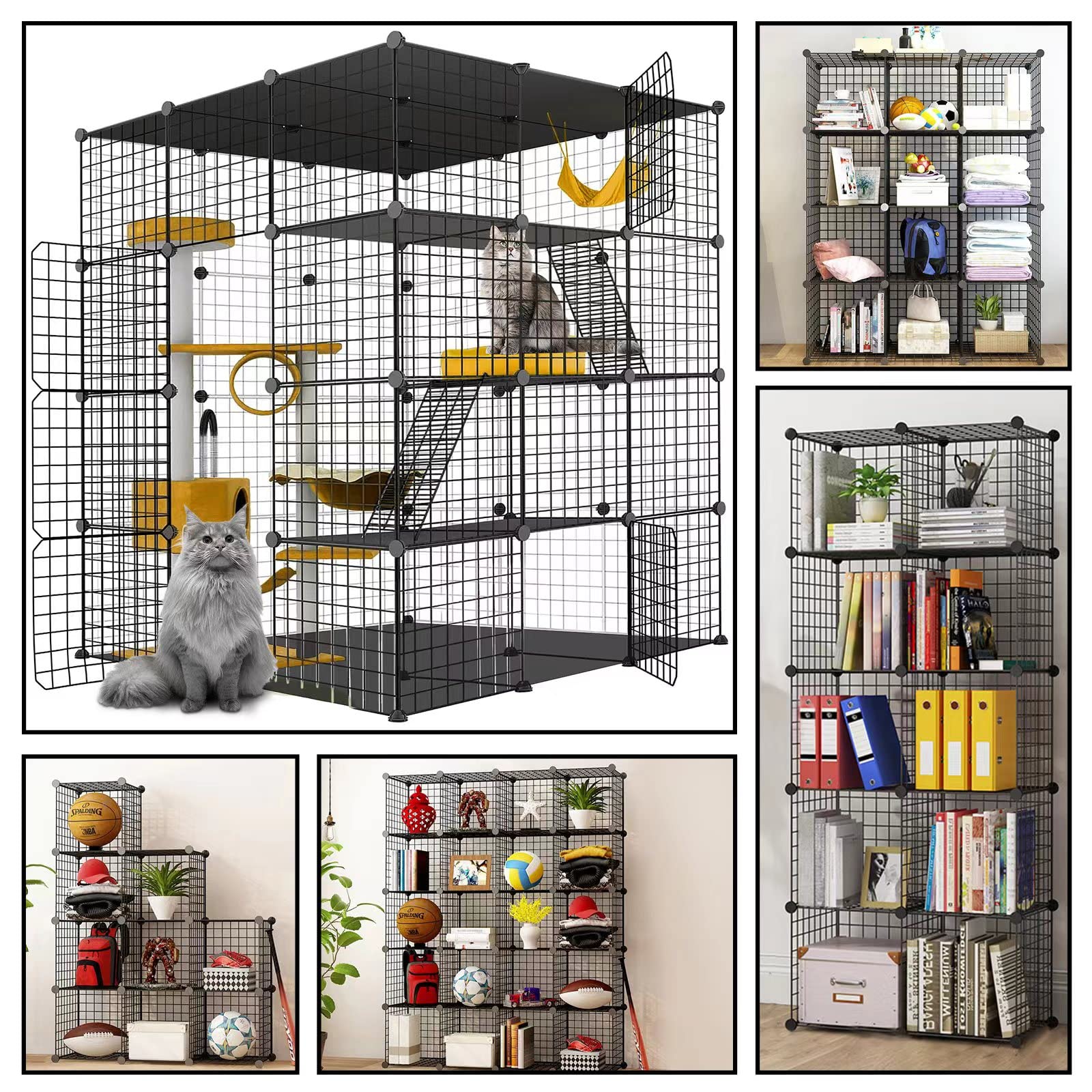 Large Cat Cage wide-space layout illustrates flexible play areas
