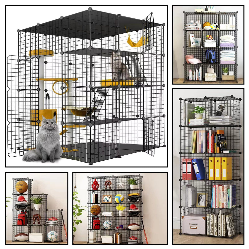Large Cat Cage wide-space layout illustrates flexible play areas