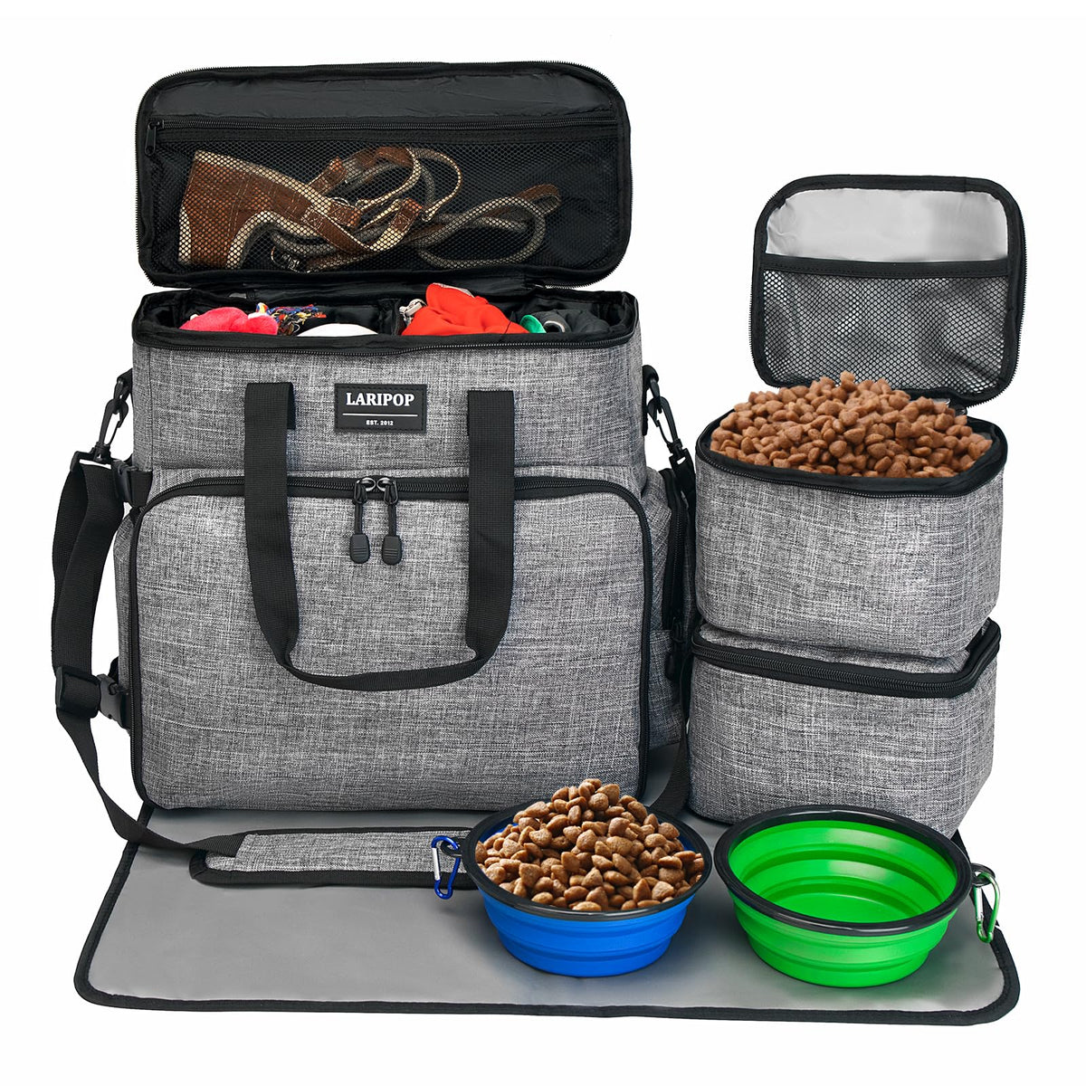LARIPOP bolsa de viaje para perro tote, transporte cómodo y ordenado durante el viaje