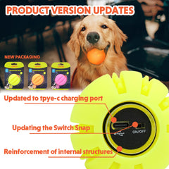 LaRoo LED dog ball teeth-cleaning grooves in action