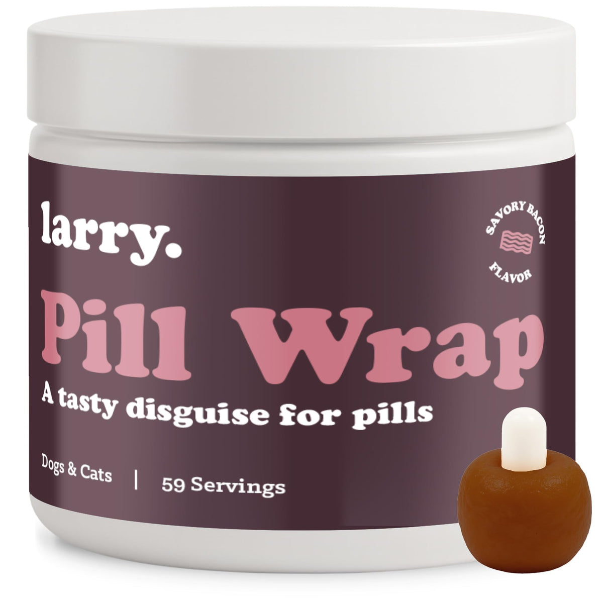 Larry Bacon Pill Wrap: pastillas moldeadas para toma diaria sin pelea.