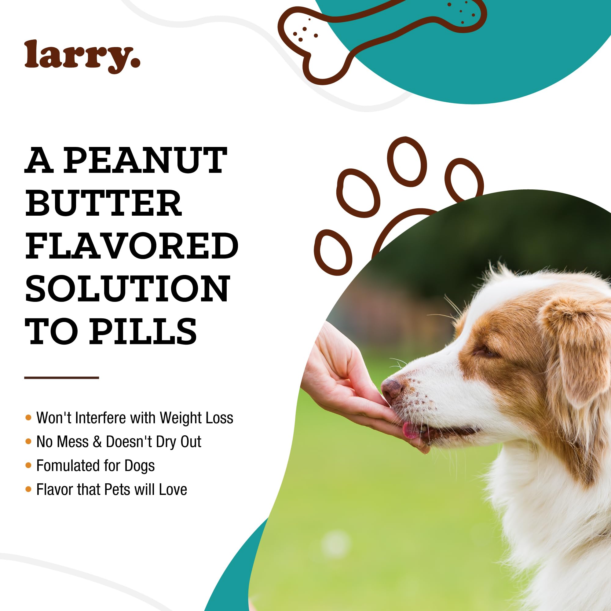 Larry Peanut Butter Pill Wrap dog eagerly accepts medicine as treat.
