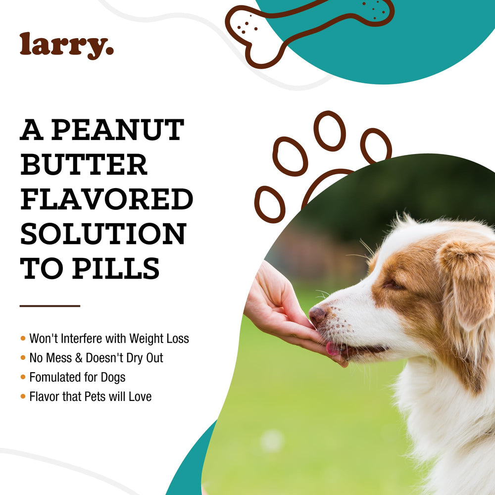 Larry Peanut Butter Pill Wrap dog eagerly accepts medicine as treat.