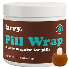 Larry Peanut Butter Pill Wrap visually wraps pills for easy dosing.