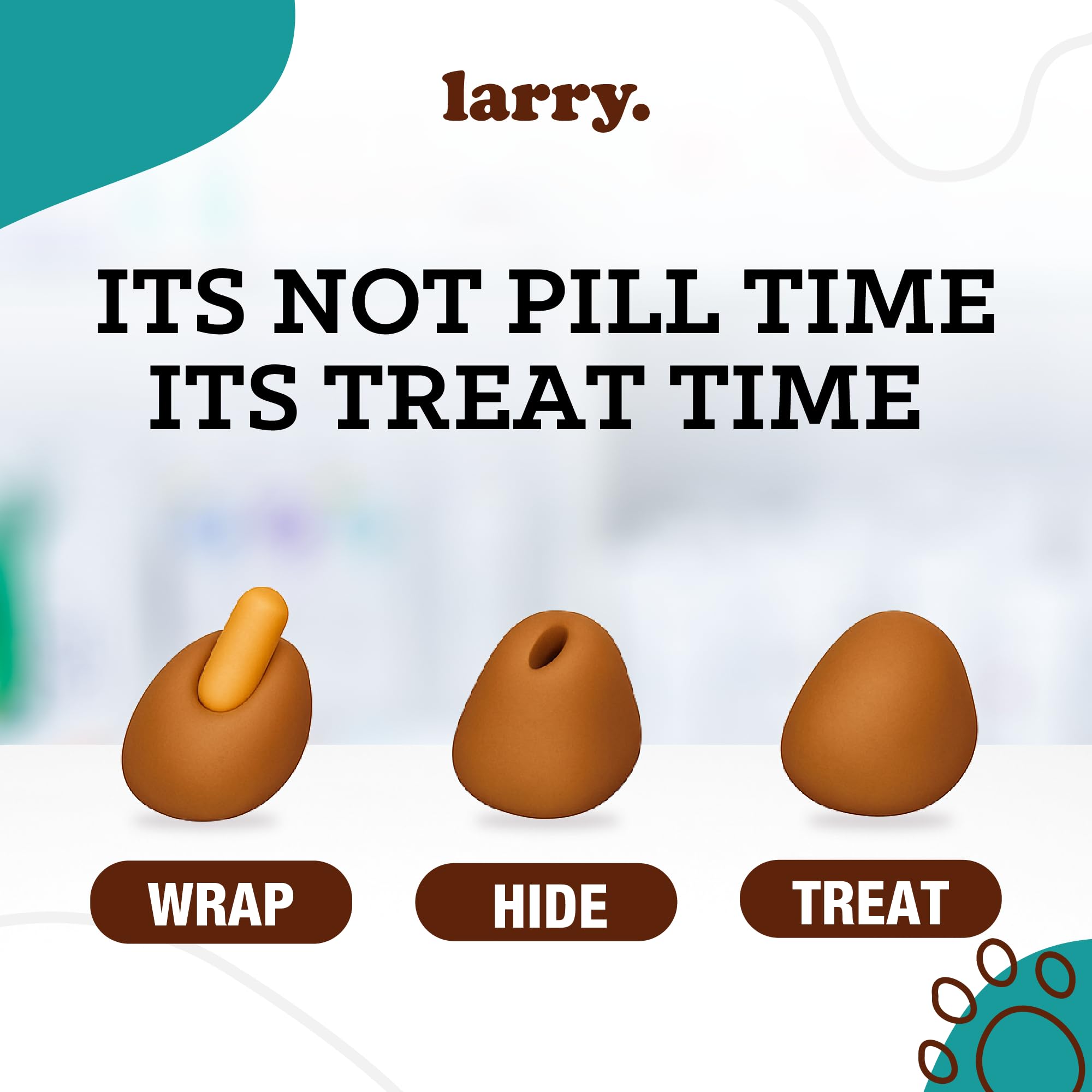 Larry Pill Wrap around-pill closeup demonstrates airtight seal around tablets to reduce bitter taste.