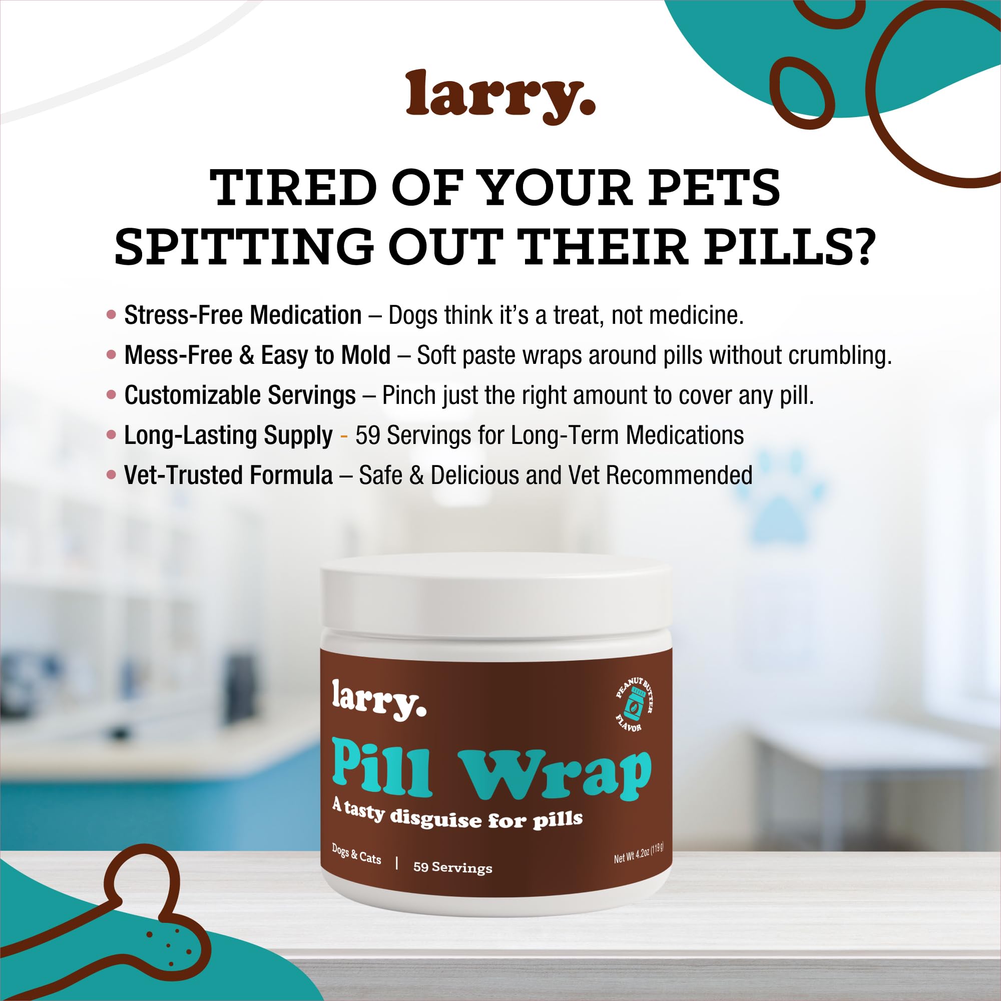 Larry Pill Wrap keeps pills fresh and ready for daily use.