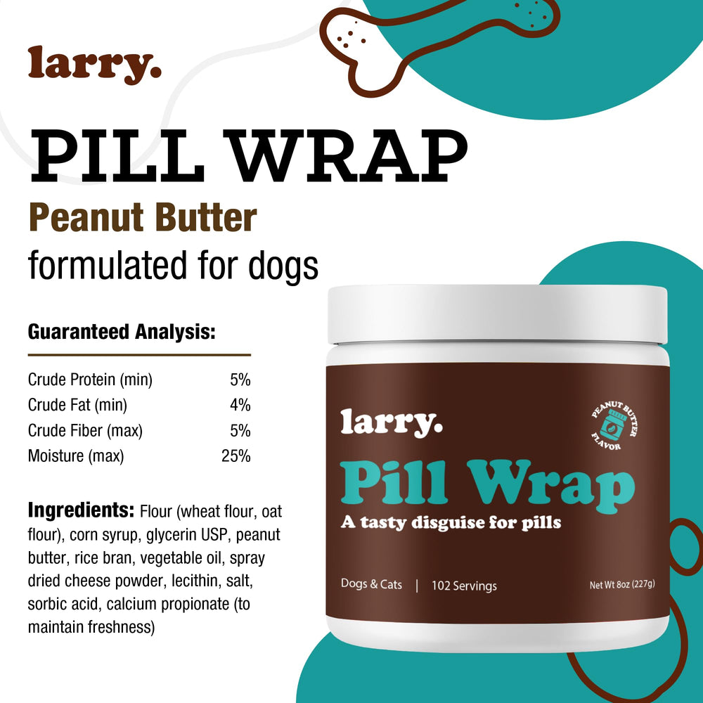 Larry Pill Wrap multi-pet use shot shows safe, versatile option for dogs and cats.