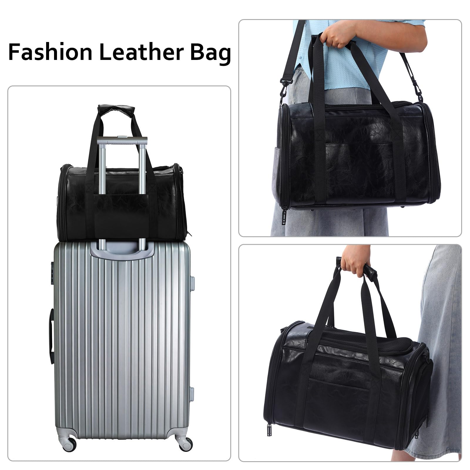 Lasaviin collapsible soft-sided pet carrier folded for compact storage