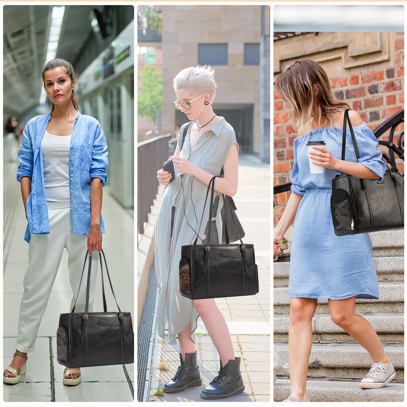 Lasaviin fashion dog purse airline-approved carrier for safe travel.