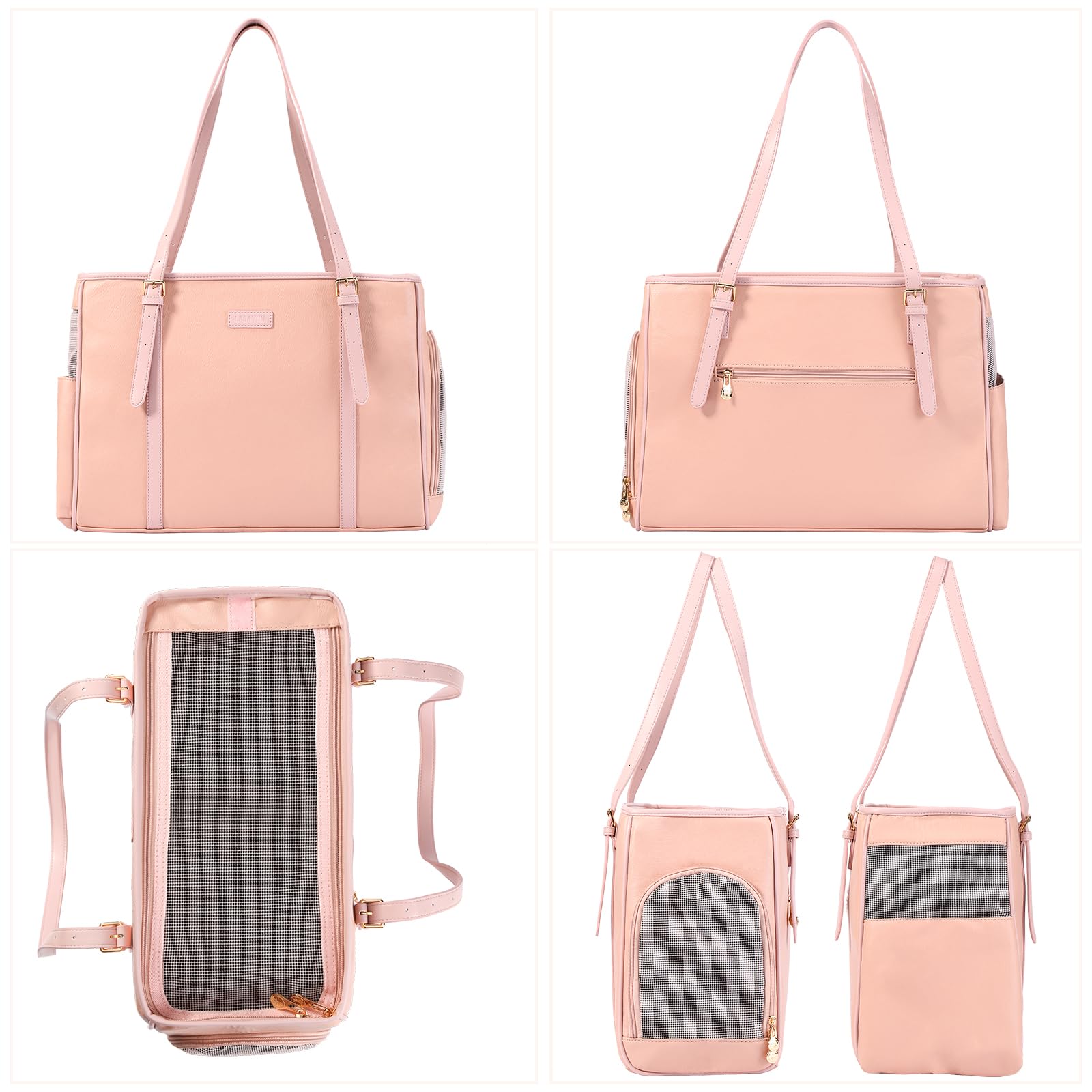 Lasaviin fashion dog purse with breathable mesh provides airflow and comfort.