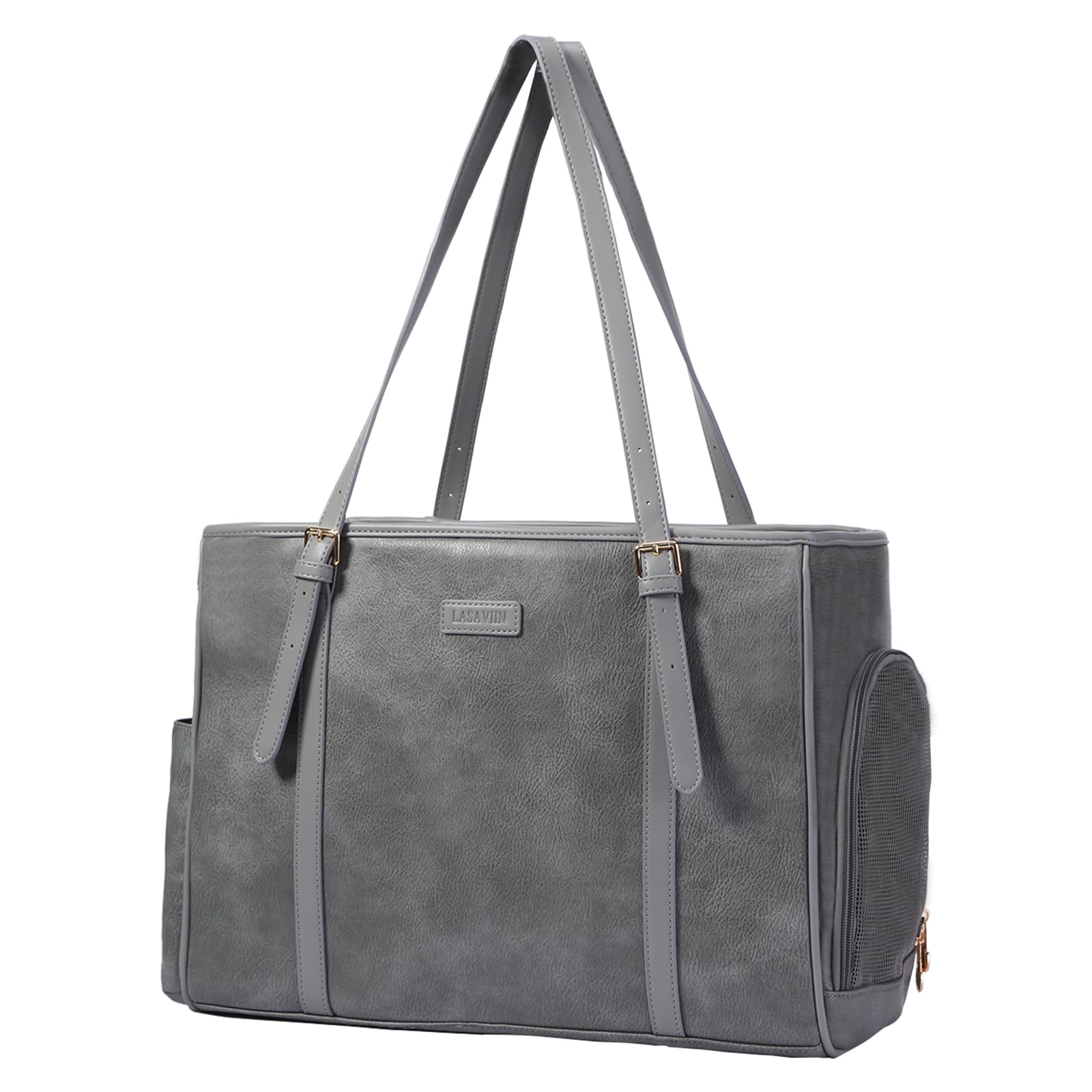 Lasaviin Fashion Dog Purse shows breathable mesh for travel comfort