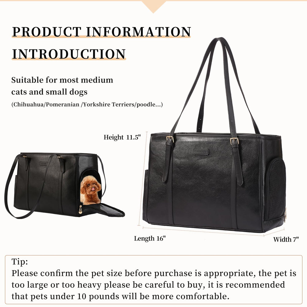 Lasaviin fashion dog purse side-pocket-essentials keeps snacks and keys within reach.