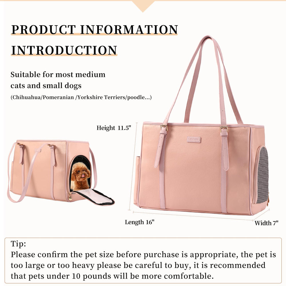 Lasaviin fashion dog purse side view highlights compact storage for essentials.