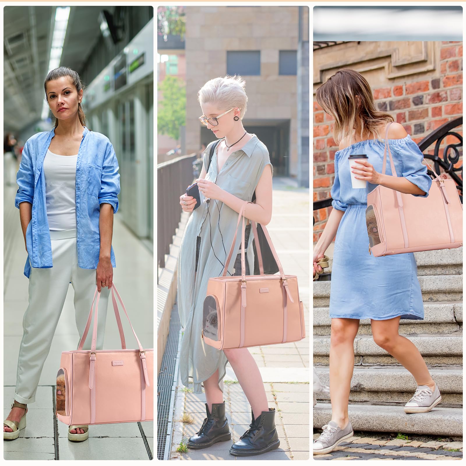 Lasaviin fashion dog purse travel-ready design supports smooth airport transitions.