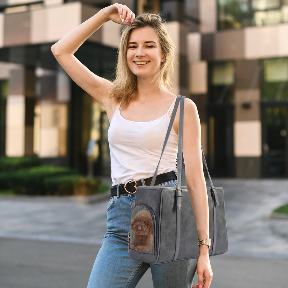 Lasaviin travel-friendly tote for car trips and vet visits
