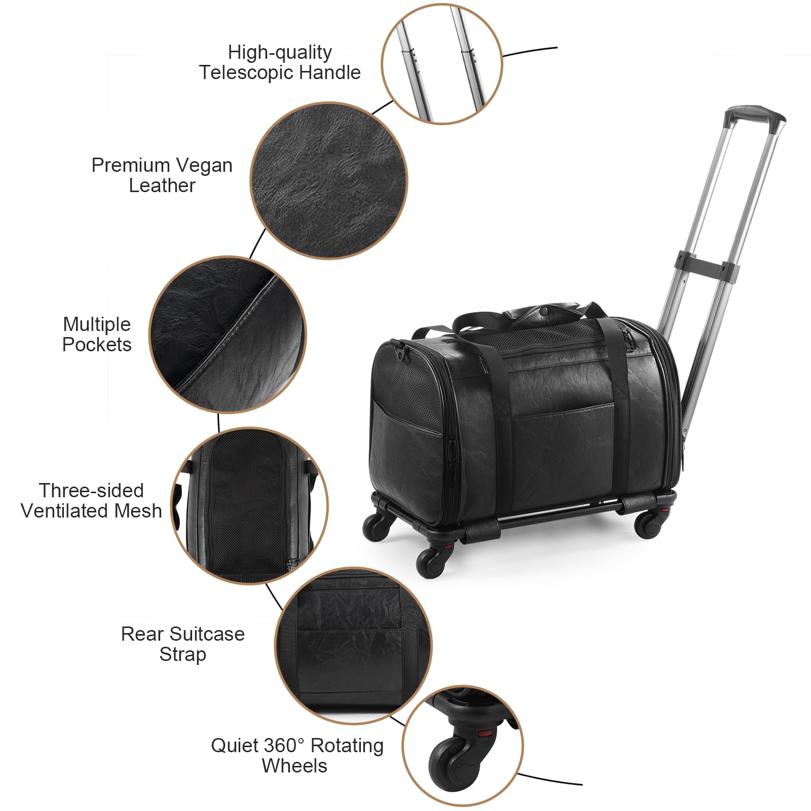 Lasaviin three-ways-to-carry design offers rolling, over-shoulder, or handheld convenience.