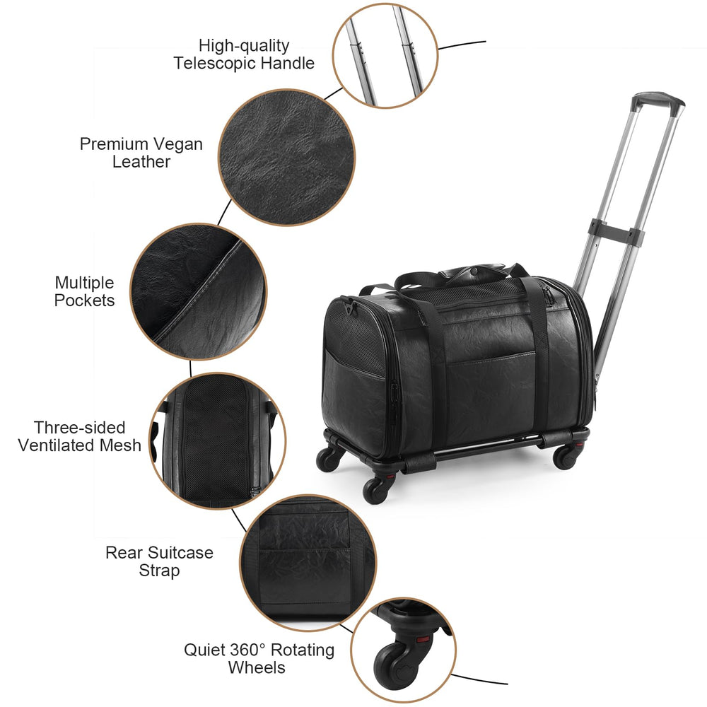 Lasaviin three-ways-to-carry design offers rolling, over-shoulder, or handheld convenience.