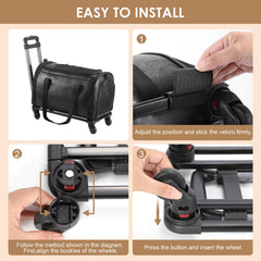 Lasaviin vegan-leather exterior delivers durable, wipe-clean style for adventures with pets.