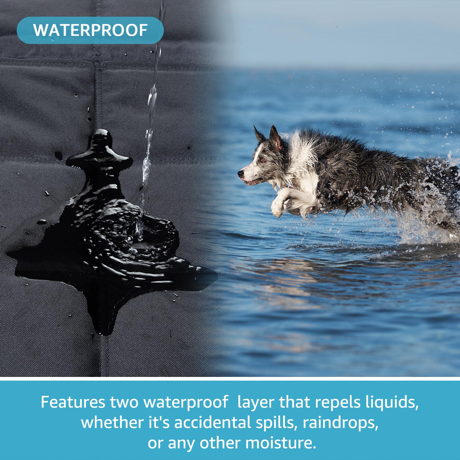 Lassie anti-slip back-seat hammock keeps dogs stable during sudden stops.