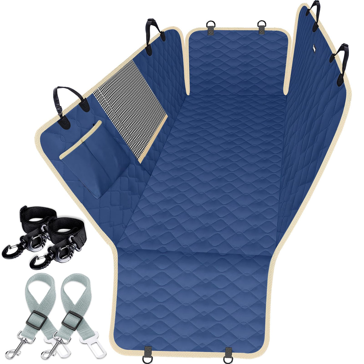 Lassie dog car seat cover back-seat hammock protects seats from dirt and pet hair