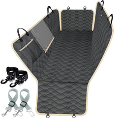 Lassie dog car seat cover backseat hammock protects upholstery and keeps hair and dirt away during travels.