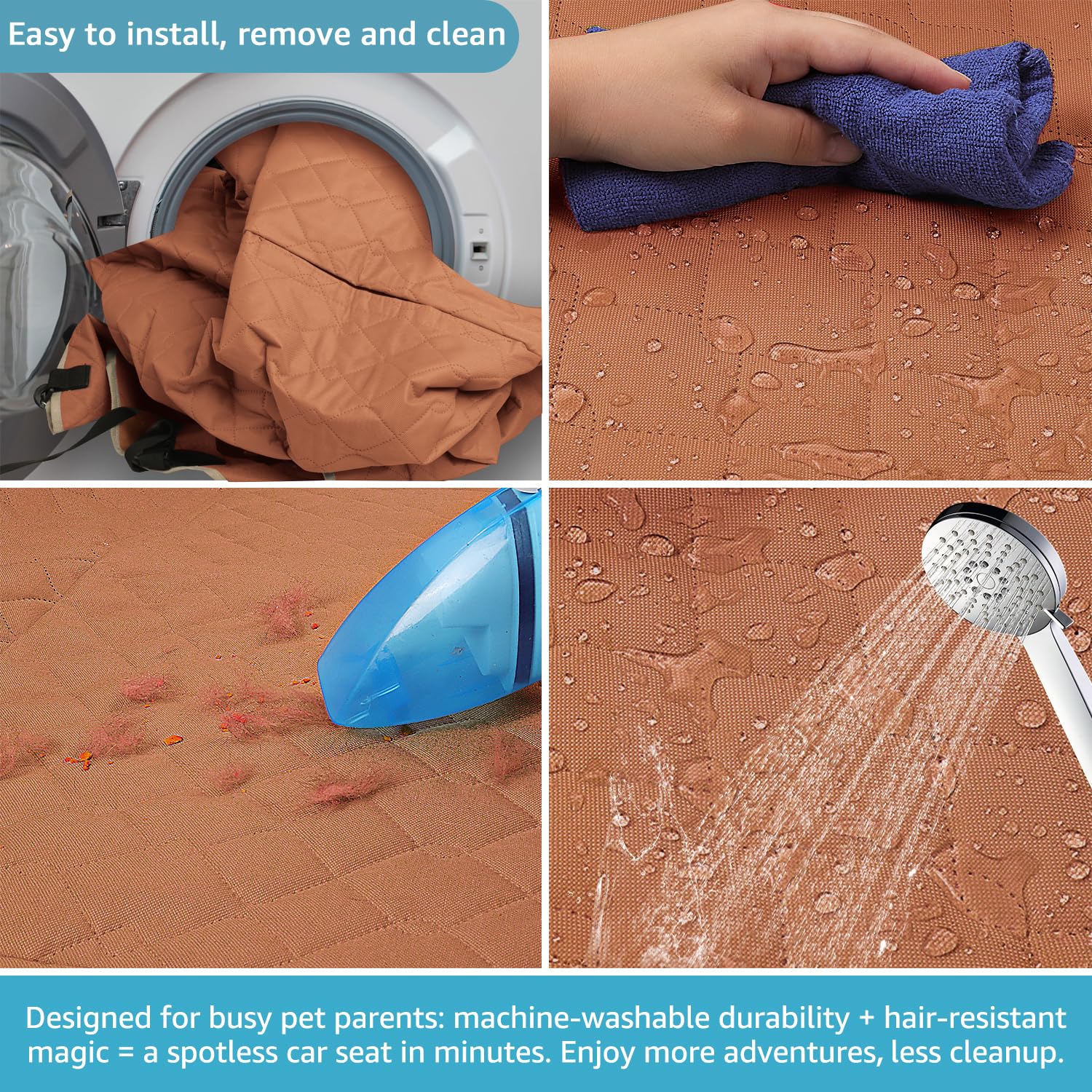 Lassie easy-clean machine-washable surface for quick post-trip cleanup.