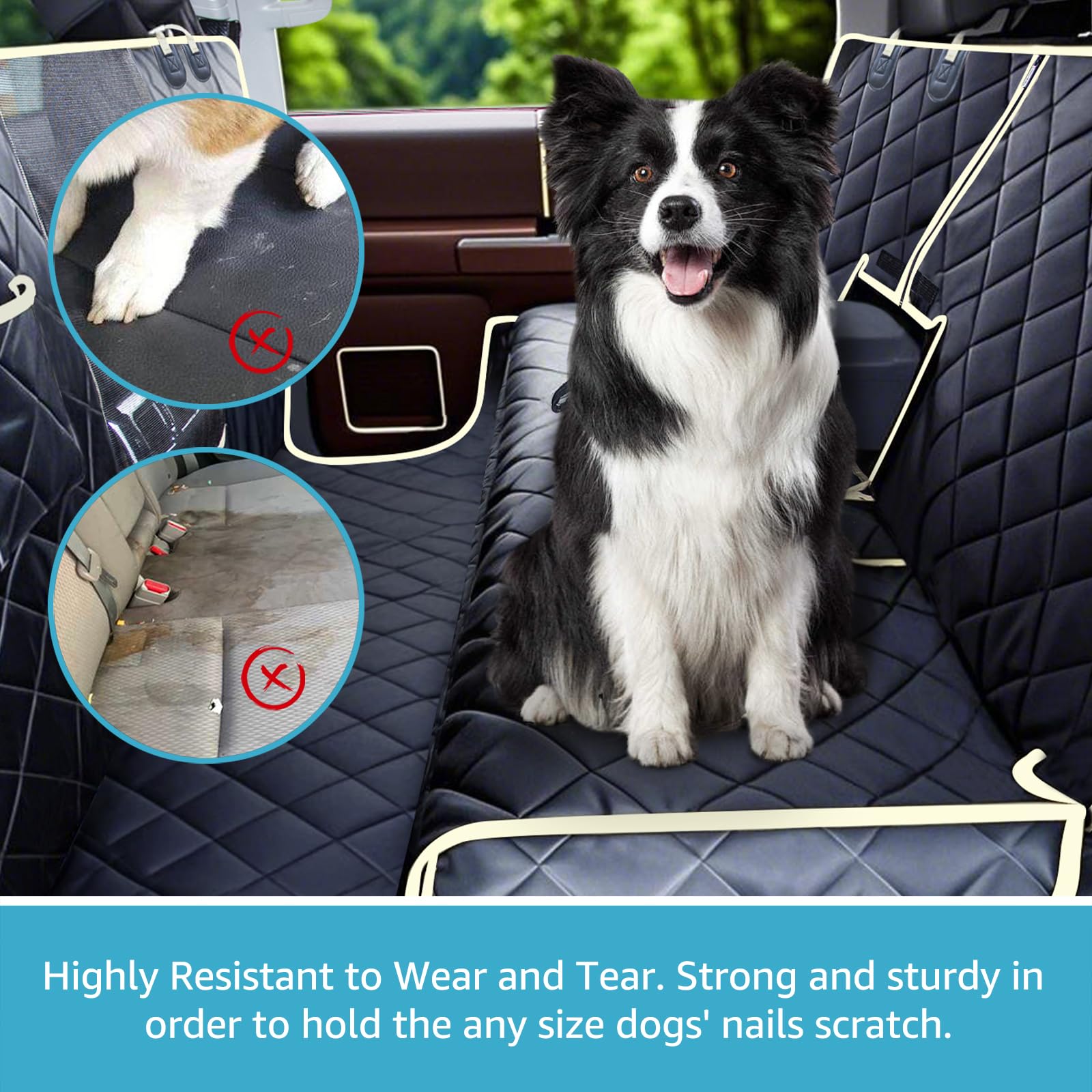 Lassie full-coverage dog hair and dirt protection for car interiors.