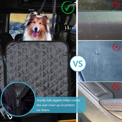 Lassie seat covers backseat mesh window highlights airflow and dog comfort on long rides