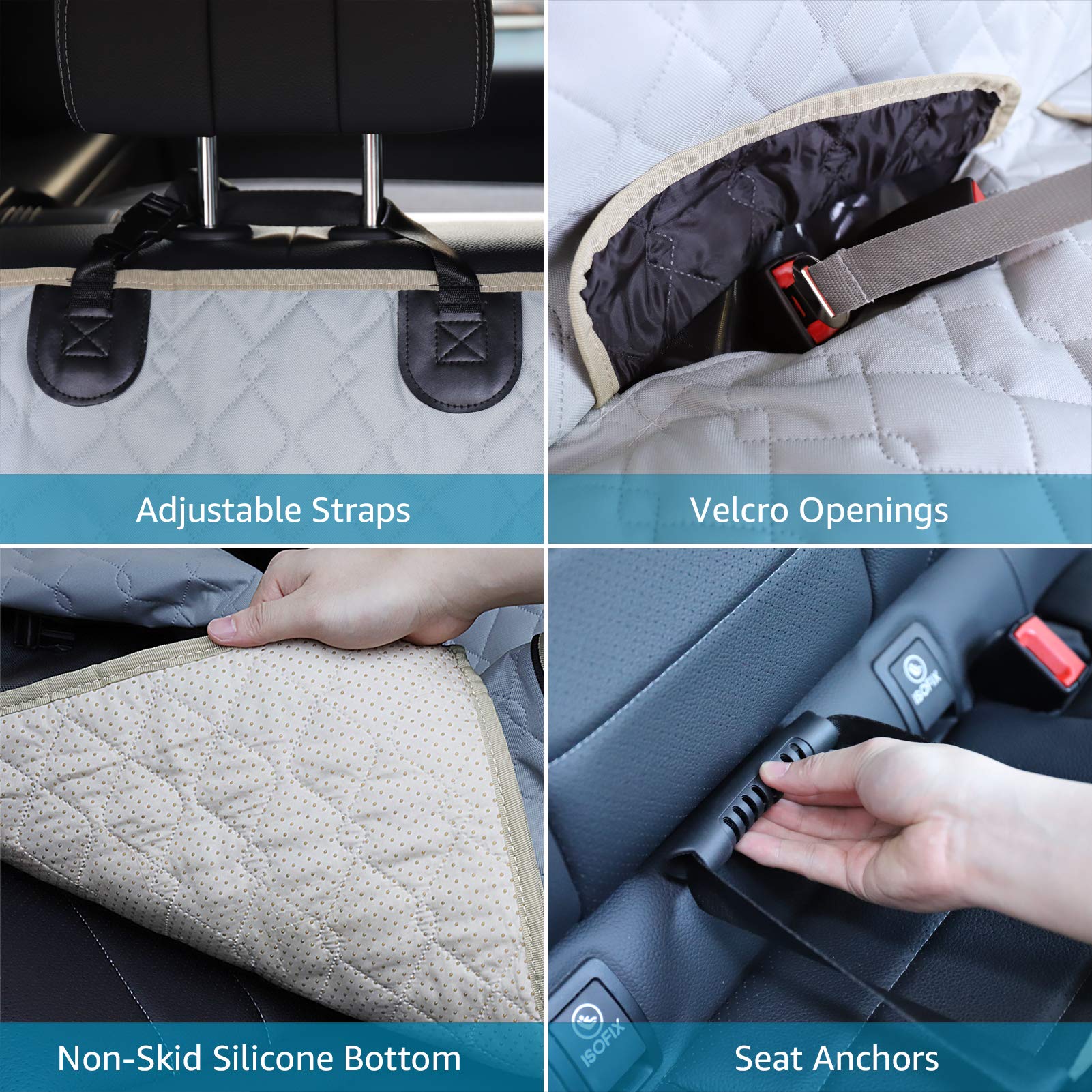 Lassie truck back seat cover waterproof layer blocks spills and stains
