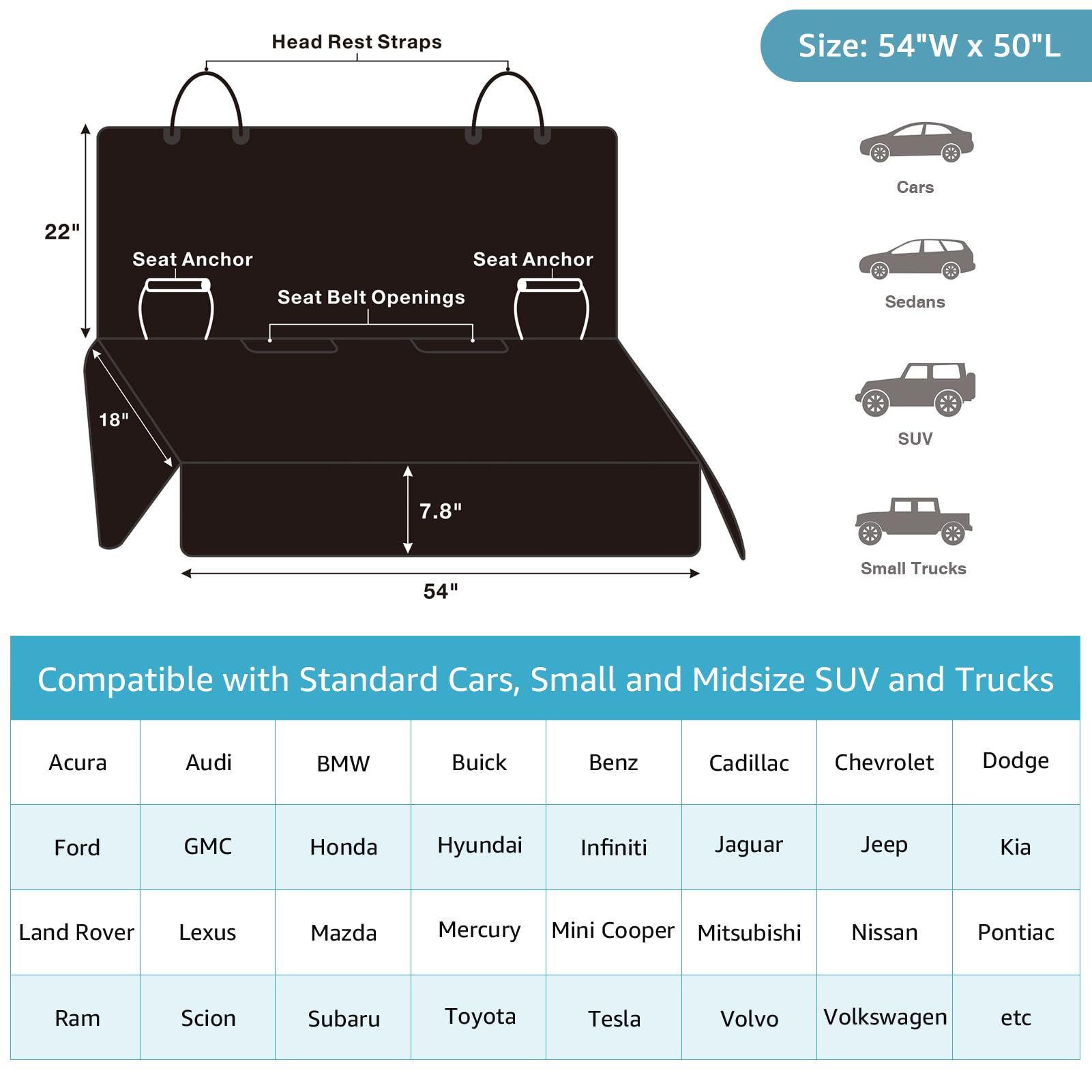 Lassie universal fit works with most cars, SUVs, and trucks.