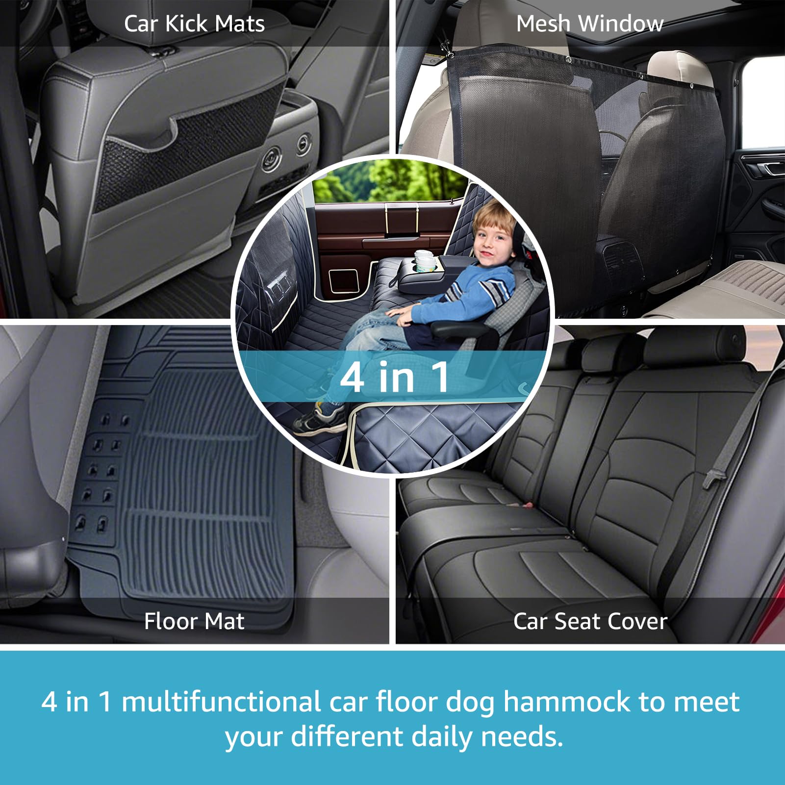 Lassie waterproof backseat dog seat cover with two-layer construction for easier cleanup.