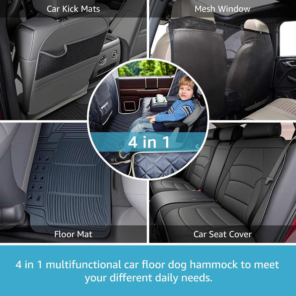 Lassie waterproof backseat dog seat cover with two-layer construction for easier cleanup.