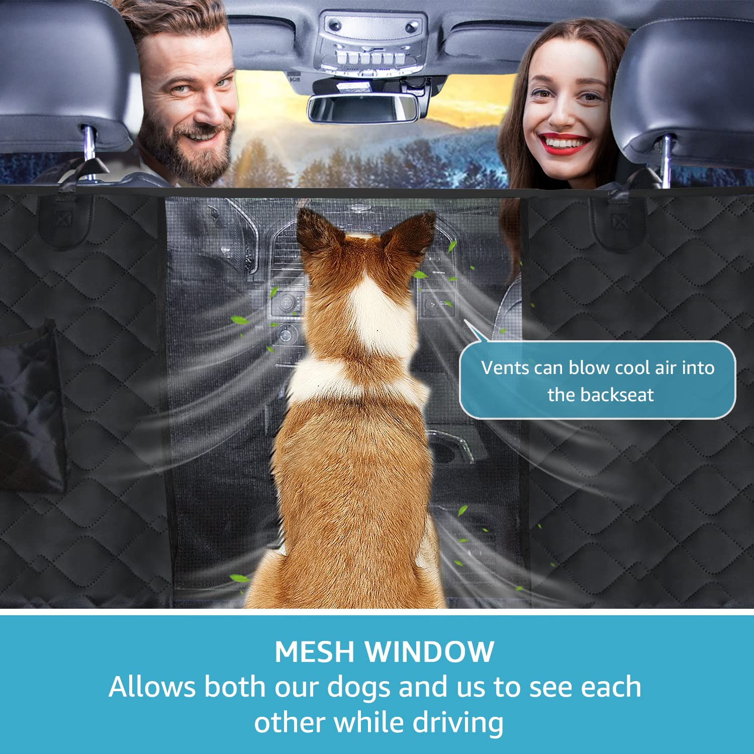 Lassie dog hammock waterproof layer emphasizes spill resistance against muddy paws during trips