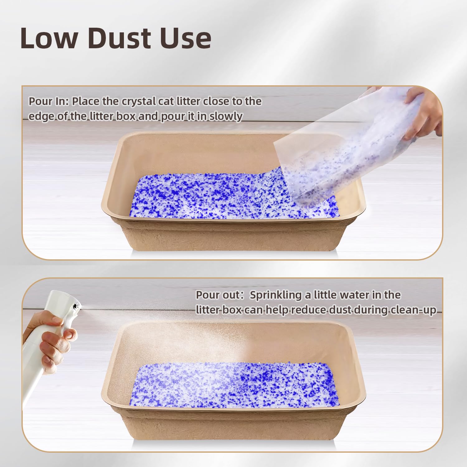 LaSyL non-clumping formula is safe for pets with silica gel materials.