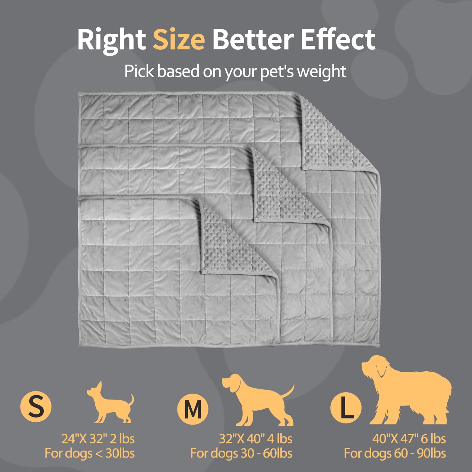 LaSyL structured 4x4 compartments blanket for even weight distribution.