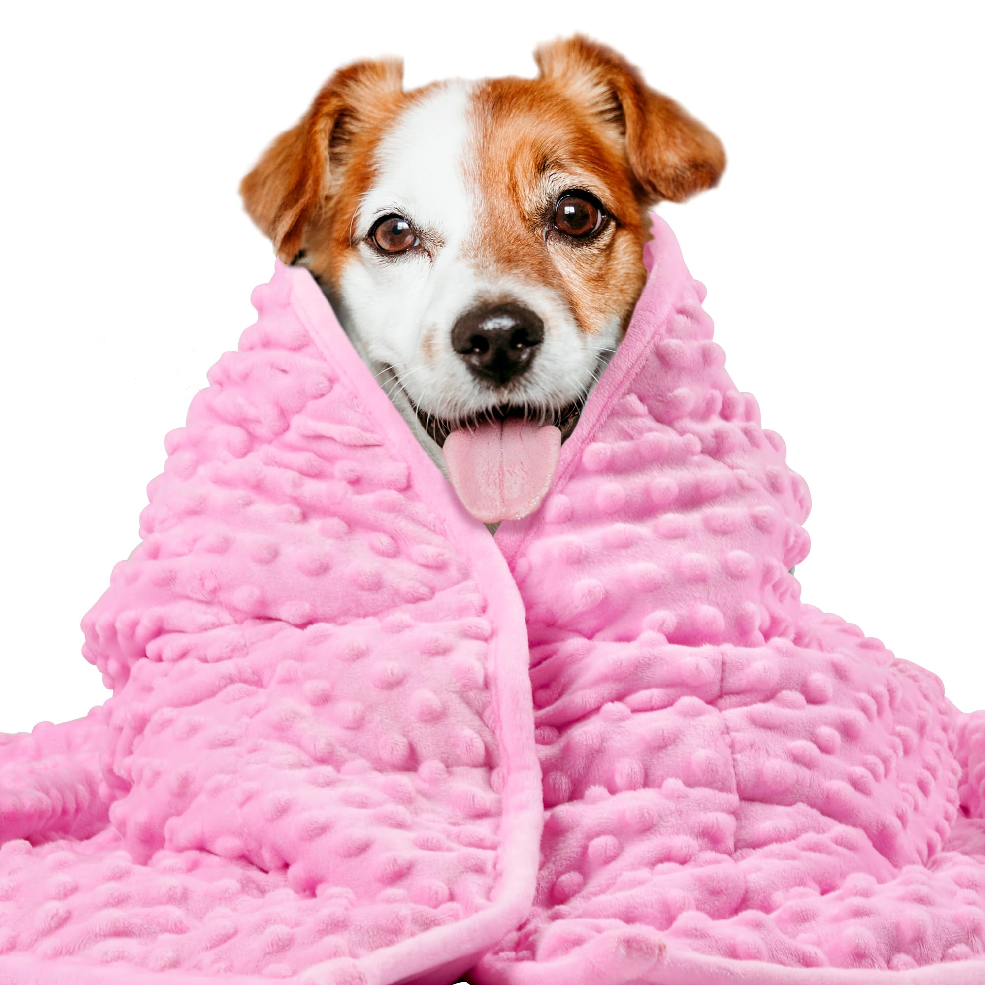 LaSyL weighted blanket for dogs in pink, 32x24 inches, calming sleep support.